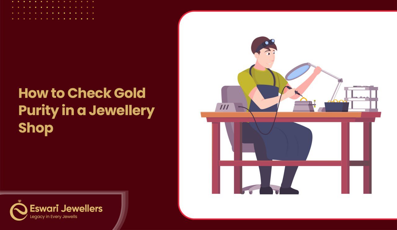 Customer Checking BIS Hallmarked Gold Jewellery Purity in a Jewellery Store